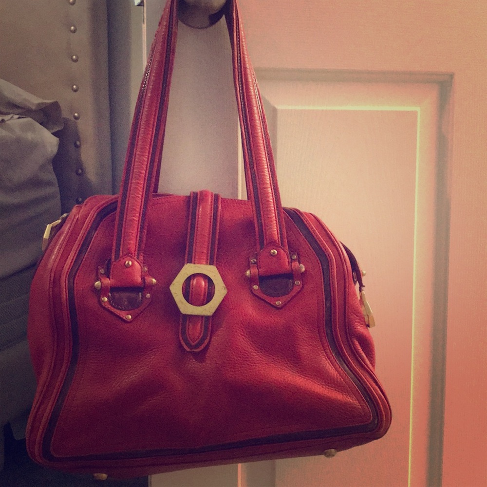 Zac Posen red leather bag